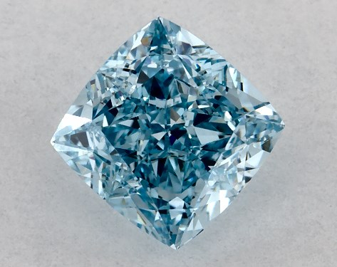 IGI 0.98 Carat Fancy Vivid Blue-VVS2 Cushion Modified Cut Lab-Grown Diamond